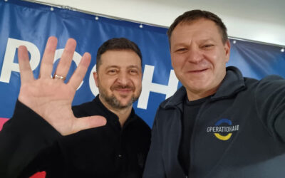Volodymyr Zelenskyj besökte OperationAid:s center i Cherson