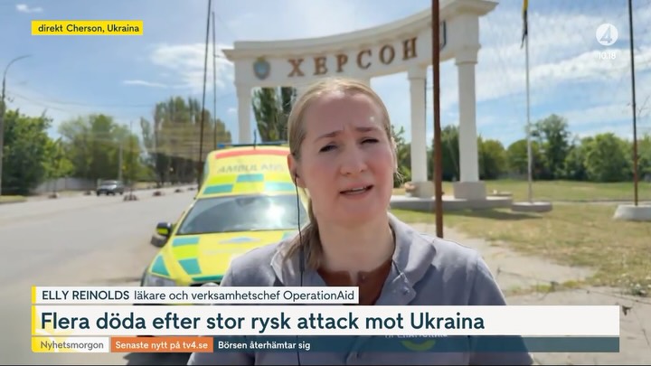Elly Reinolds rapporterar direkt från Cherson i TV4 Nyhetsmorgon efter Rysslands storattack – hjälp till Ukraina behövs mer än någonsin.
